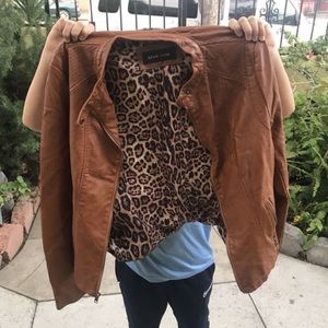 Brown leather jacket